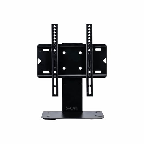 S-CAT Table Top TV Stand for 14-42 Inch LED TVs, Portable TV Stand, Stand with Adjustable Mount, LED TV Floor Stand for Desk/Table (Contact Customer Care for Any Difficulty in Installation) - Image 1