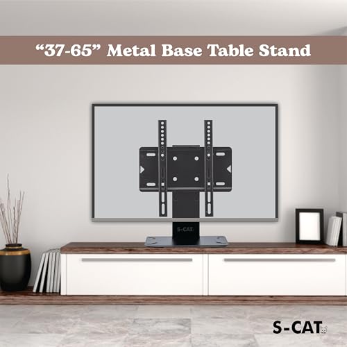 S-CAT Table Top TV Stand for 14-42 Inch LED TVs, Portable TV Stand, Stand with Adjustable Mount, LED TV Floor Stand for Desk/Table (Contact Customer Care for Any Difficulty in Installation) - Image 5