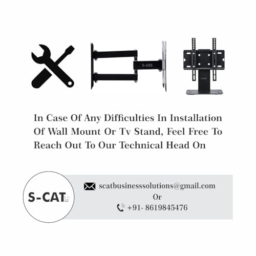 S-CAT Table Top TV Stand for 14-42 Inch LED TVs, Portable TV Stand, Stand with Adjustable Mount, LED TV Floor Stand for Desk/Table (Contact Customer Care for Any Difficulty in Installation) - Image 2
