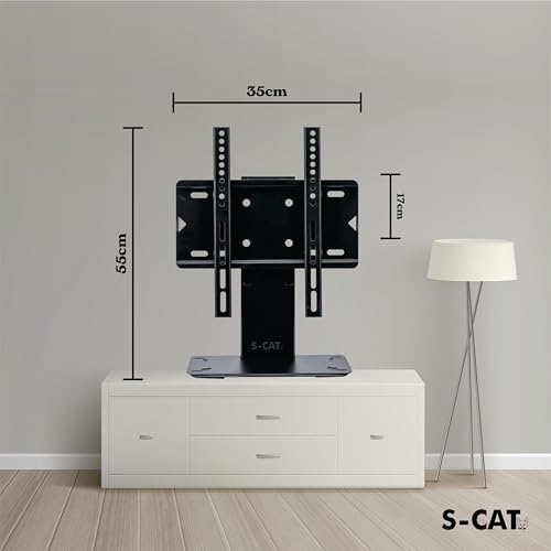 S-CAT Table Top TV Stand for 14-42 Inch LED TVs, Portable TV Stand, Stand with Adjustable Mount, LED TV Floor Stand for Desk/Table (Contact Customer Care for Any Difficulty in Installation) - Image 3