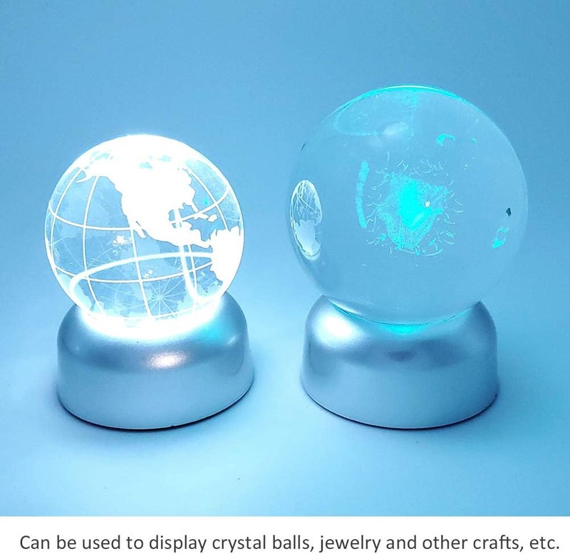Focket Crystal Led Light BaseMulticolor Changing RoundShape Portable Usb Led Pedestals Crystal Display Base Stand For Crystal BallsCrystal StatuesJewelry Home Party Table Plant Decoration - Image 4