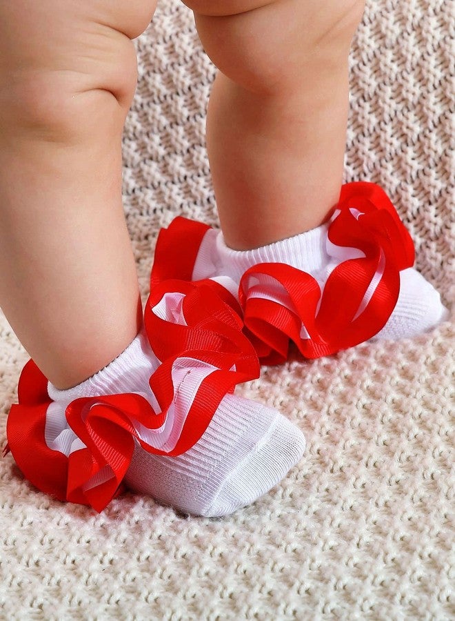 PrinceSasa Princess Party Ruffle Colorful Lace Infant Newborn Baby Little Girl Sock (Pack of 4),S1,size 12-24 Months(2Y) - Image 2