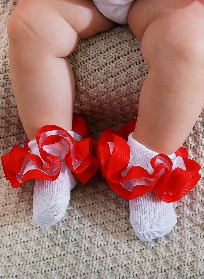 PrinceSasa Princess Party Ruffle Colorful Lace Infant Newborn Baby Little Girl Sock (Pack of 4),S1,size 12-24 Months(2Y) - Image 3