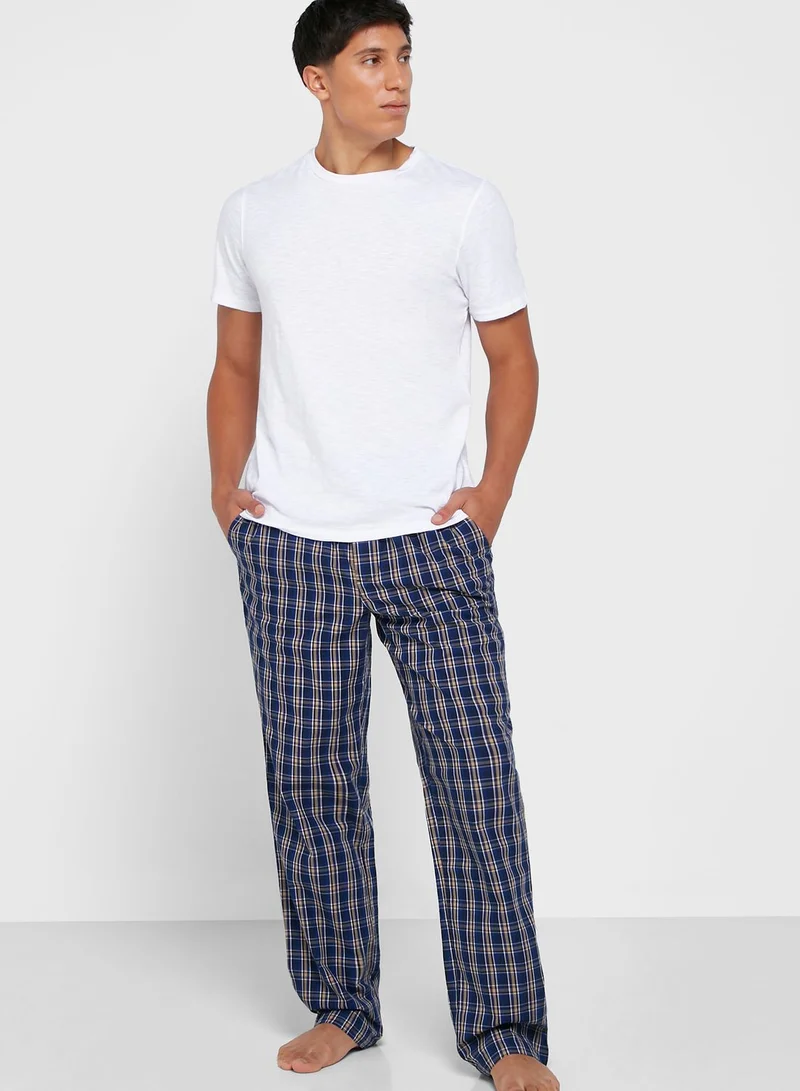 Seventy Five 2 Pack Checked Bottom Pyjama