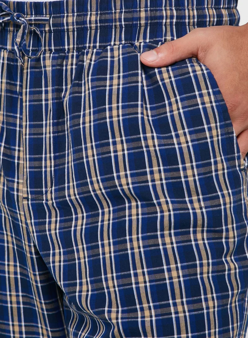 Seventy Five 2 Pack Checked Bottom Pyjama