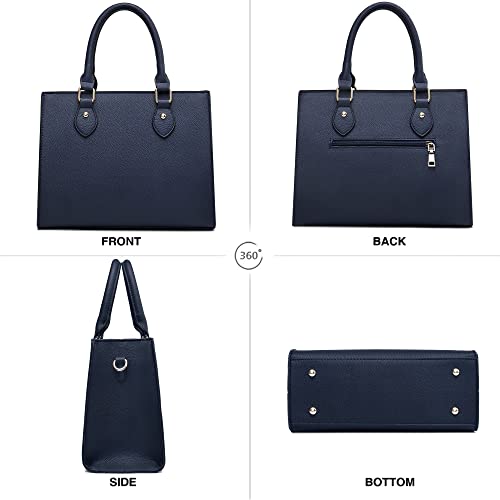 CHICAROUSAL Crossbody Purses and Handbags for Women PU Leather Tote Top Handle Satchel Shoulder Bags (Liz Navy Blue) - Image 4