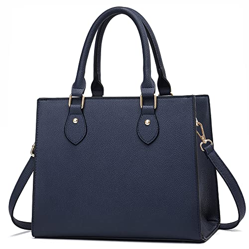 CHICAROUSAL Crossbody Purses and Handbags for Women PU Leather Tote Top Handle Satchel Shoulder Bags (Liz Navy Blue) - Image 1