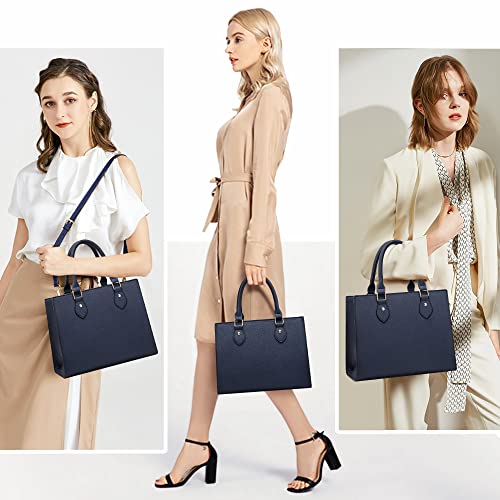 CHICAROUSAL Crossbody Purses and Handbags for Women PU Leather Tote Top Handle Satchel Shoulder Bags (Liz Navy Blue) - Image 2
