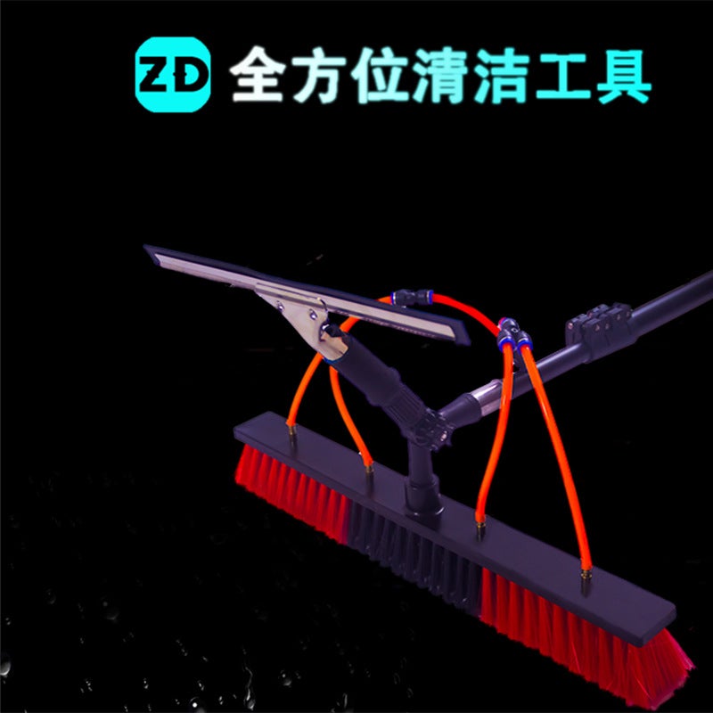 Povoltaic Panel Cleaning Tool Water Brush Glass Cleaning Brush Extension Rod Door Washing Head Exterior Wall Car Washing Brush Telescopic Rod - Image 3