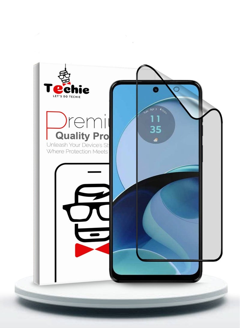 Techie غشاء واقي شاشة سيراميكي غير لامع 9D لهاتف Motorola Moto G14 - ملمس ناعم ومضاد لبصمات الأصابع وخالٍ من الفقاعات - Image 1