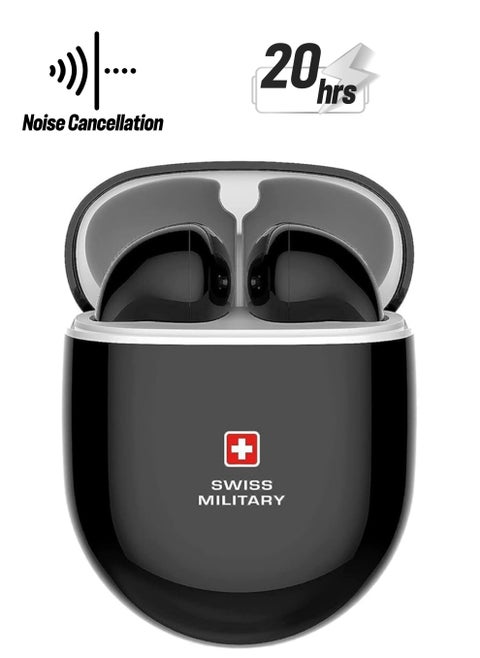 Delta 2 True Wireless Earbuds with ENC Noise Cancelling, Gaming Mode Low Latency 80ms, HD Audio & Calls, Bluetooth 5.3, Type-C Fast Charging, Auto Pairing, Smart Touch Control – Compatible with iPhone, Samsung & More – Black