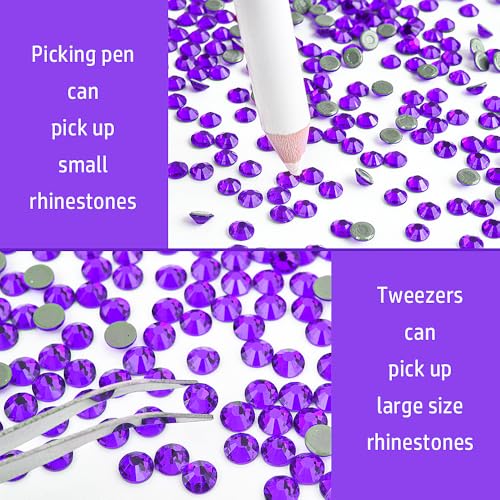blinginbox Hotfix Applicator Tool DIY Hot Fix Rhinestone Setter Hot Fixed Kit 6000 Pcs 30/20/16/12/10/6SS 16 Colors Bigger Crystal Gems Picker Bedazzler Kit with Rhinestones Bedazzler Gun - Image 5