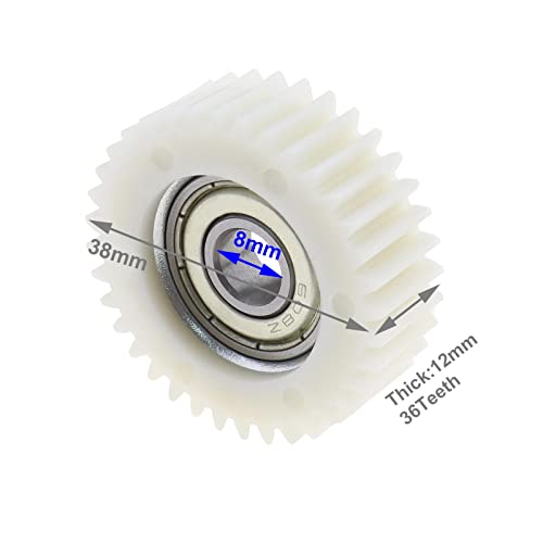 Micro Traders محركات العجلات الكهربائية 3 قطع 36 سن لأسنان التروس الكوكبية مع محامل متوافقة مع محرك بافانغ بقطر 38 مم من النايلون، أبيض - Image 4