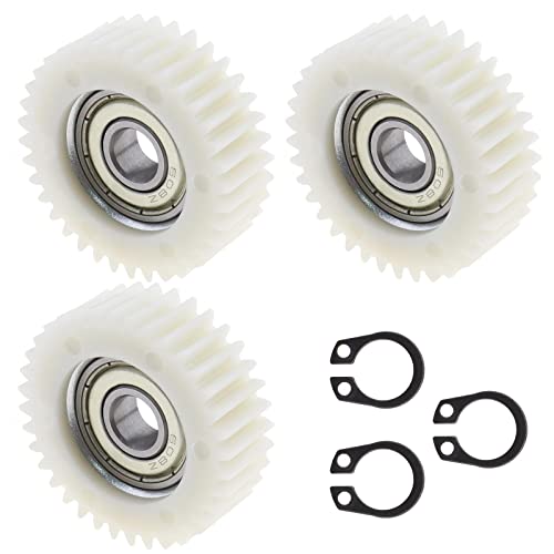 Micro Traders محركات العجلات الكهربائية 3 قطع 36 سن لأسنان التروس الكوكبية مع محامل متوافقة مع محرك بافانغ بقطر 38 مم من النايلون، أبيض - Image 1