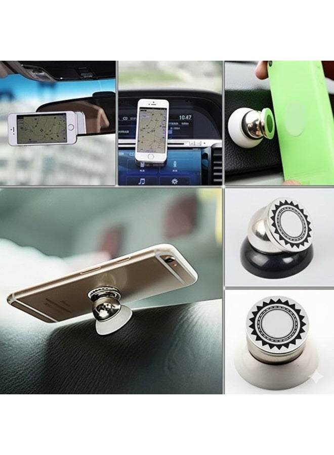 حامل موبايل مغناطيسي للسيارة دوران 360 درجة – تصميم صغير يثبت على فتحة التهوية، حامل هاتف عالمي قوي الثبات لجميع الهواتف الذكية - Image 3