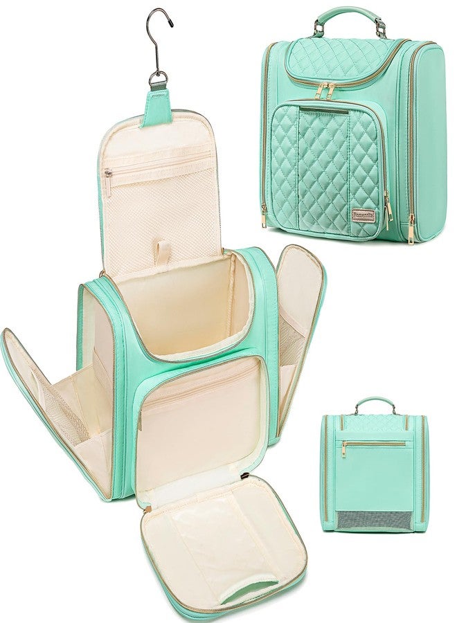 Romenrita Travel Toiletry Bag for Women, Hanging Toiletry Bag, Bathroom Bag Portable Shower Caddy for College Dorm Travel Shower Bag for Women Water-Resistant Cosmetic Makeup Bag (Green) - Image 1
