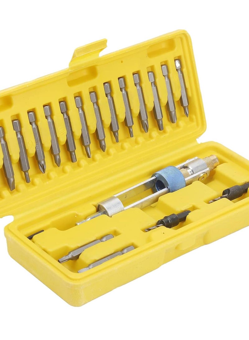 GGOOT High - Speed Steel Screwdriver Set | 20 - Piece Cross/Slot Bits & Countersunk Drill | Strong Hardware Tool for DIY/Home Repair/Electronics | Includes Hex Wrench & Storage Box  - Image 3