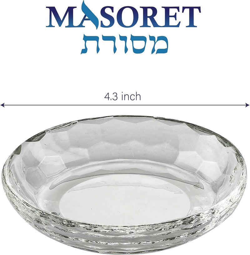 MASORET Glass Kiddush Cup 6.4 Inch with Stones Bore Pri Hagafen Including a Tray - Image 5