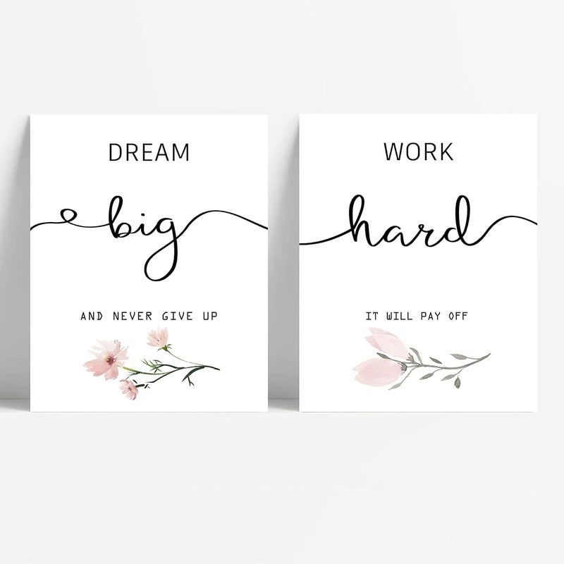 Howwii Inspirational Wall Art for Bedroom, Motivational Office Wall Art Decor, Framed Canvas Wall Art for Women, Girls, Positive Affirmations Quotes Prints, Set of 6PCS, 8"x10", FRAMED - Image 4