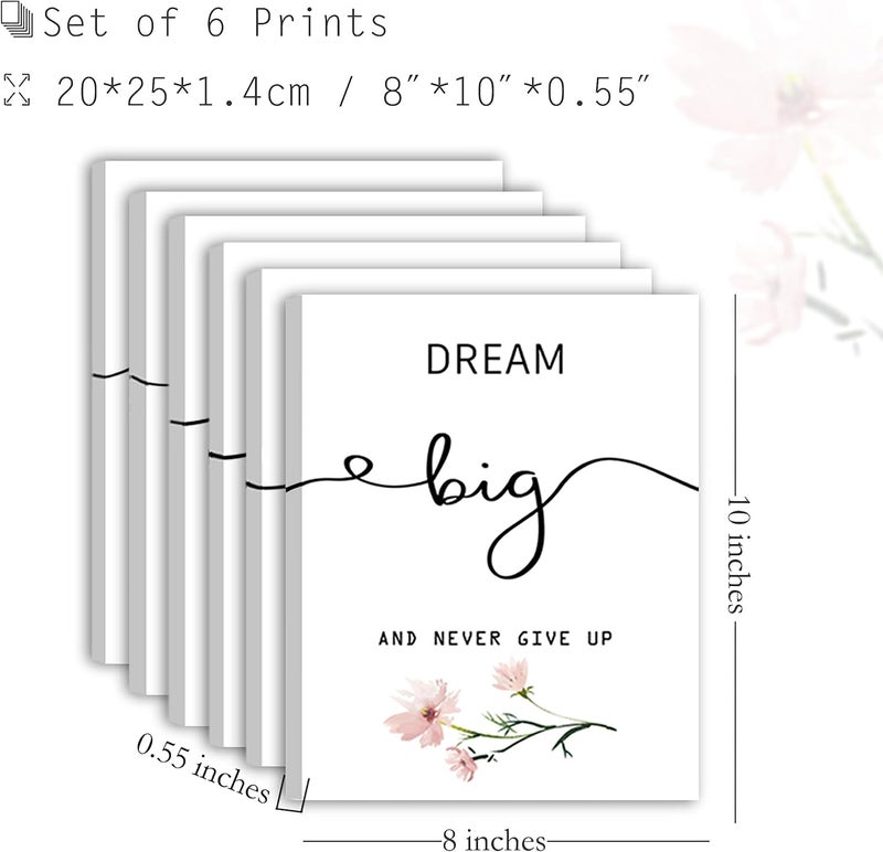 Howwii Inspirational Wall Art for Bedroom, Motivational Office Wall Art Decor, Framed Canvas Wall Art for Women, Girls, Positive Affirmations Quotes Prints, Set of 6PCS, 8"x10", FRAMED - Image 3