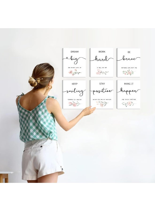 Howwii Inspirational Wall Art for Bedroom, Motivational Office Wall Art Decor, Framed Canvas Wall Art for Women, Girls, Positive Affirmations Quotes Prints, Set of 6PCS, 8"x10", FRAMED - Image 5