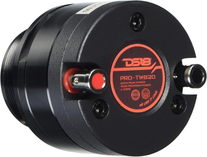 DS18 أوديو PROTW820 تويتير سوبر بليت 1 إنش من الألمنيوم عالي الضغط نيديميوم - 200 واط، 4 أوم