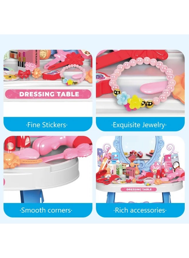 FUN MOMENT Girls' Dressing Table and Makeup Playset with Mirror - 46 Pieces - Image 3