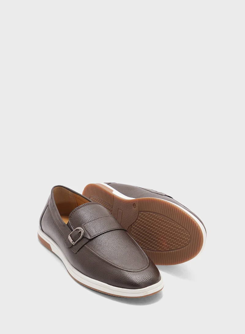 Robert Wood Buckle Detail Smart Casual Slip Ons Loafers