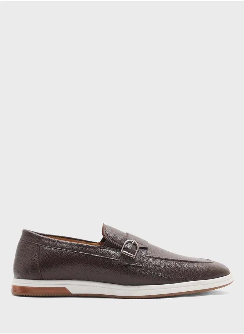 Robert Wood Buckle Detail Smart Casual Slip Ons Loafers