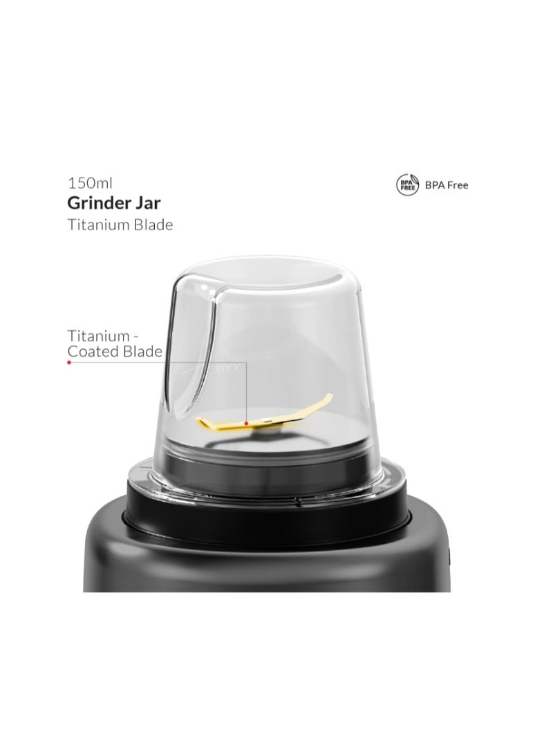 Feller Germany, 1200W Blender + Grinder Mill, 1.7L Glass Jar, Ice Crush/Smoothie/Pulse Modes, Variable Speed, 6-Fin Blade, Safety Lock, 2Y Guarantee BLG1200 UAE Stainless Steel - Image 5