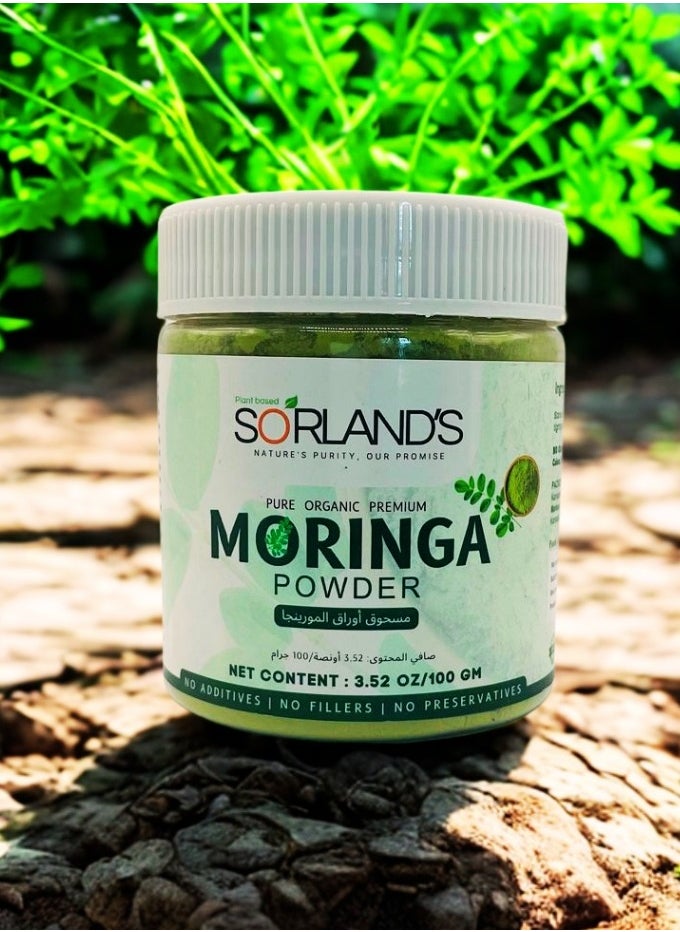 Sorland's - Natural Superfood Organic Moringa Powder - 100 gm - Image 1
