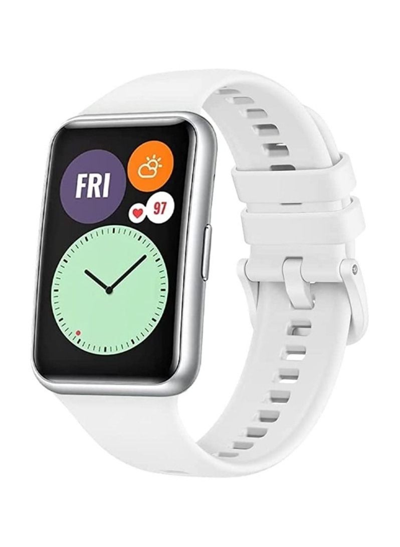 Compatible with Huawei Watch Fit 2 Strap, Adjustable Silicone Sport Watch Band Replacement Wristband for Men Women - Image 1