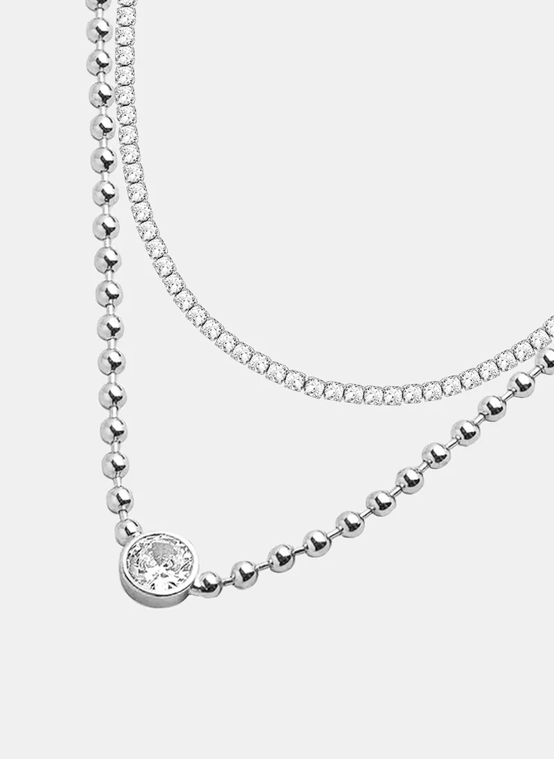 Liu Jo Necklace with double string and rhinestones
