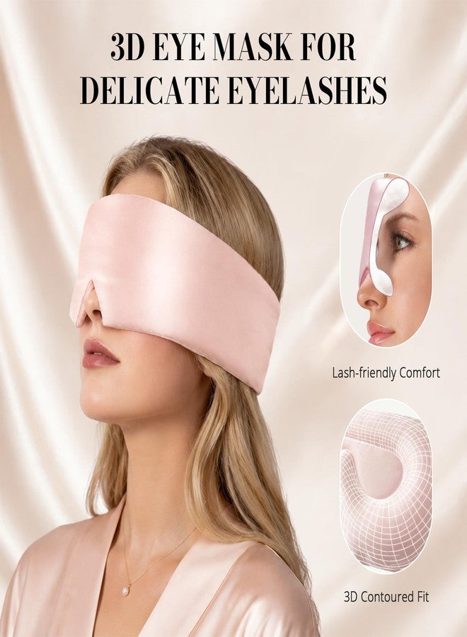 Gizmolet 22 Momme Pure Mulberry Silk Sleep Mask, 3D Contoured Cup Eye Mask for Sleeping, Super Soft Breathable Blindfold with Adjustable Strap, Perfect Blocks Light for All Night Sleep, Pink - Image 4