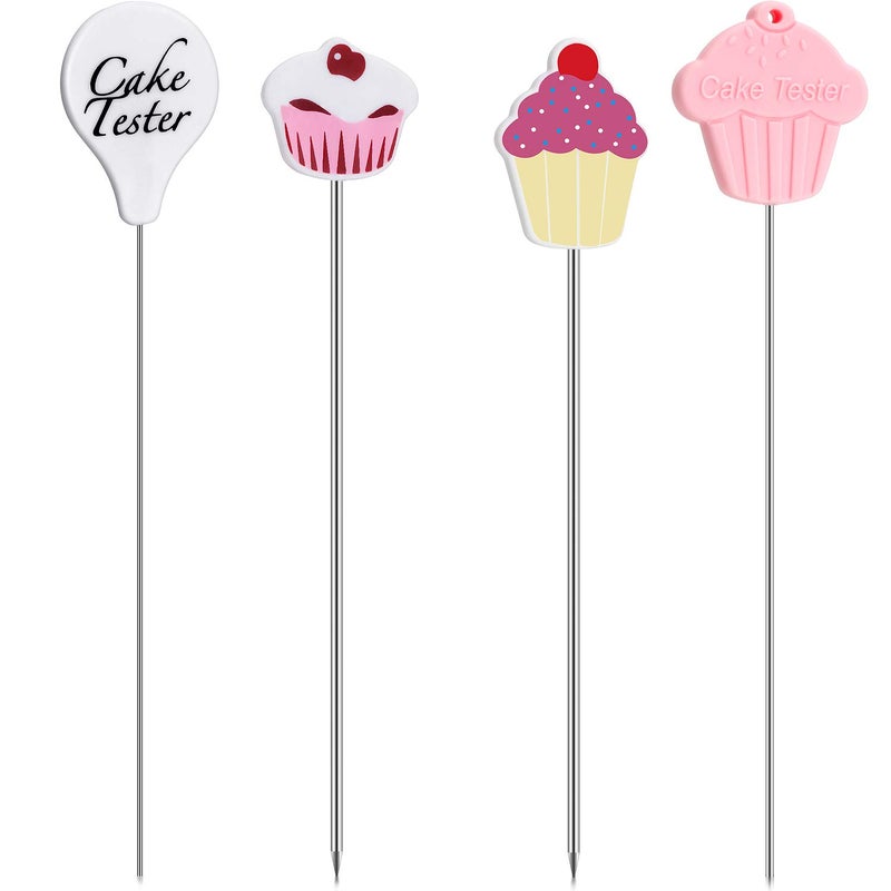 Patelai Patelai Cake Tester Needles Holiday Stainless Steel Reusable Cake Testing Needles Practical cookie Tester Skewer for Kitchen Home Bakery Tools 4 Pieces 