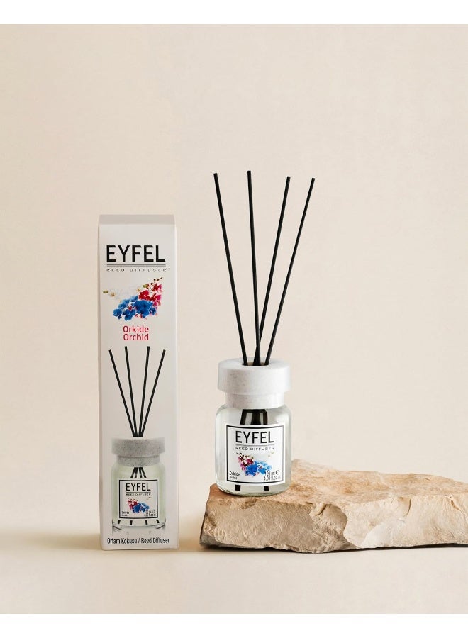 Eyfel Reed Diffuser Liquid Home Fragrances, Orchid Fragrance With Sticks- 120ml - Image 2