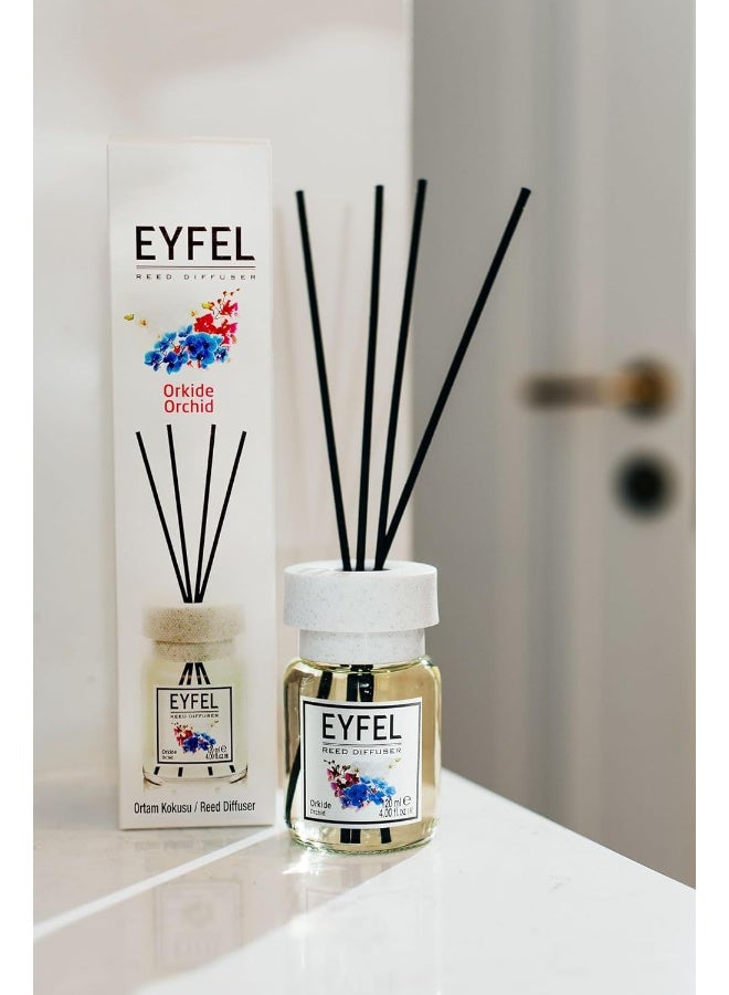 Eyfel Reed Diffuser Liquid Home Fragrances, Orchid Fragrance With Sticks- 120ml - Image 4