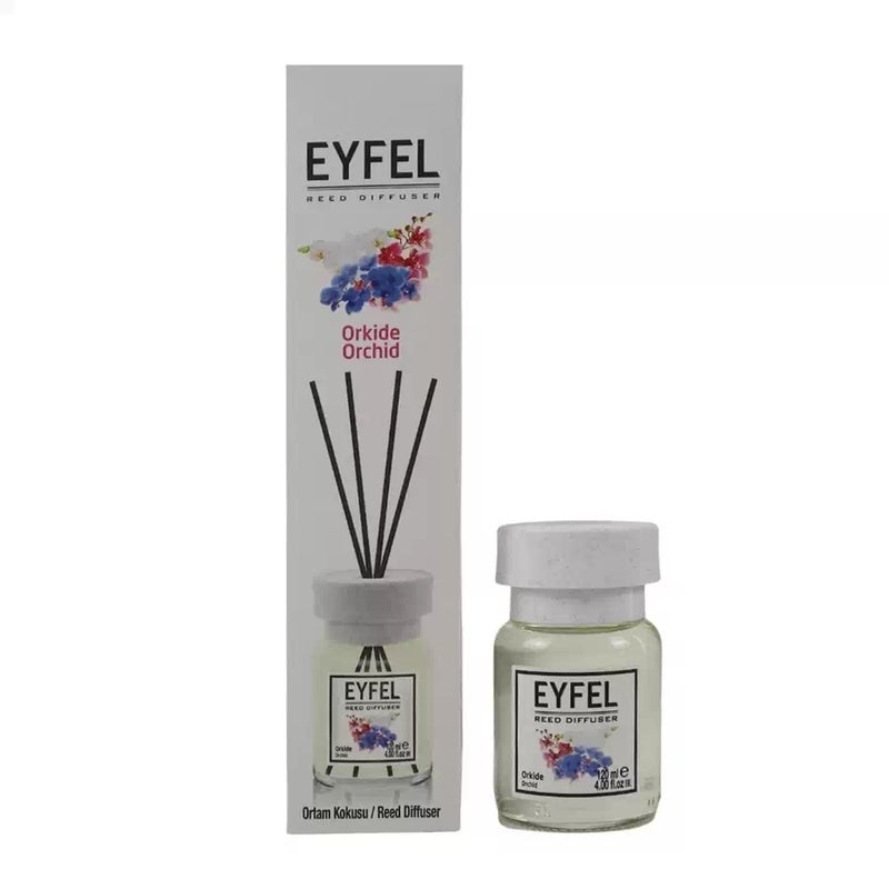 Eyfel Reed Diffuser Liquid Home Fragrances, Orchid Fragrance With Sticks- 120ml - Image 1