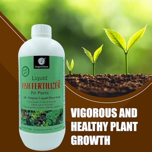 OrganicDews Liquid Fish Fertilizer for Plants 1 Litre with Measuring Cup 25 ml - All Purpose Liquid Fertilizer Vigorous Growth Compost Starter 1 Litre - Image 2