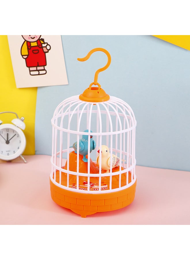 Children's Bird Cage Toy Electric Voice Control Induction Bird Simulation Bird Soundness Will Move And Call Baby Baby Kindergarten-Specifications:Voice-activated Small Birdcage ]  - Image 1