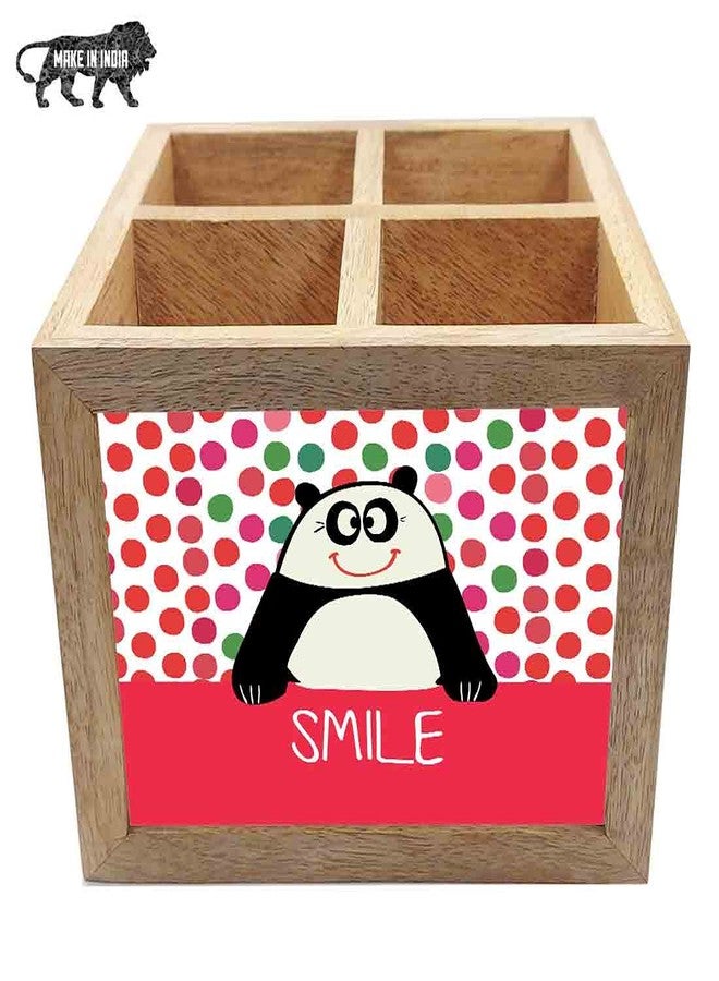 Nutcase Wooden Cutlery Stand Holder Silverware Caddy Spoons Forks Knives Organizer for Dining Table & Kitchen -Made in India-Spoons NOT Included - Panda - Image 5
