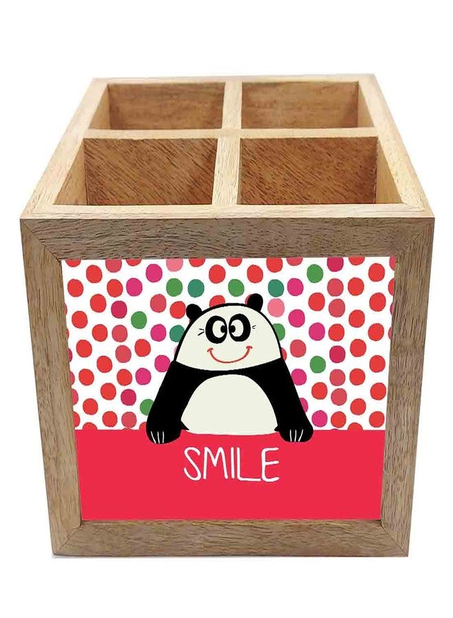 Nutcase Wooden Cutlery Stand Holder Silverware Caddy Spoons Forks Knives Organizer for Dining Table & Kitchen -Made in India-Spoons NOT Included - Panda - Image 3
