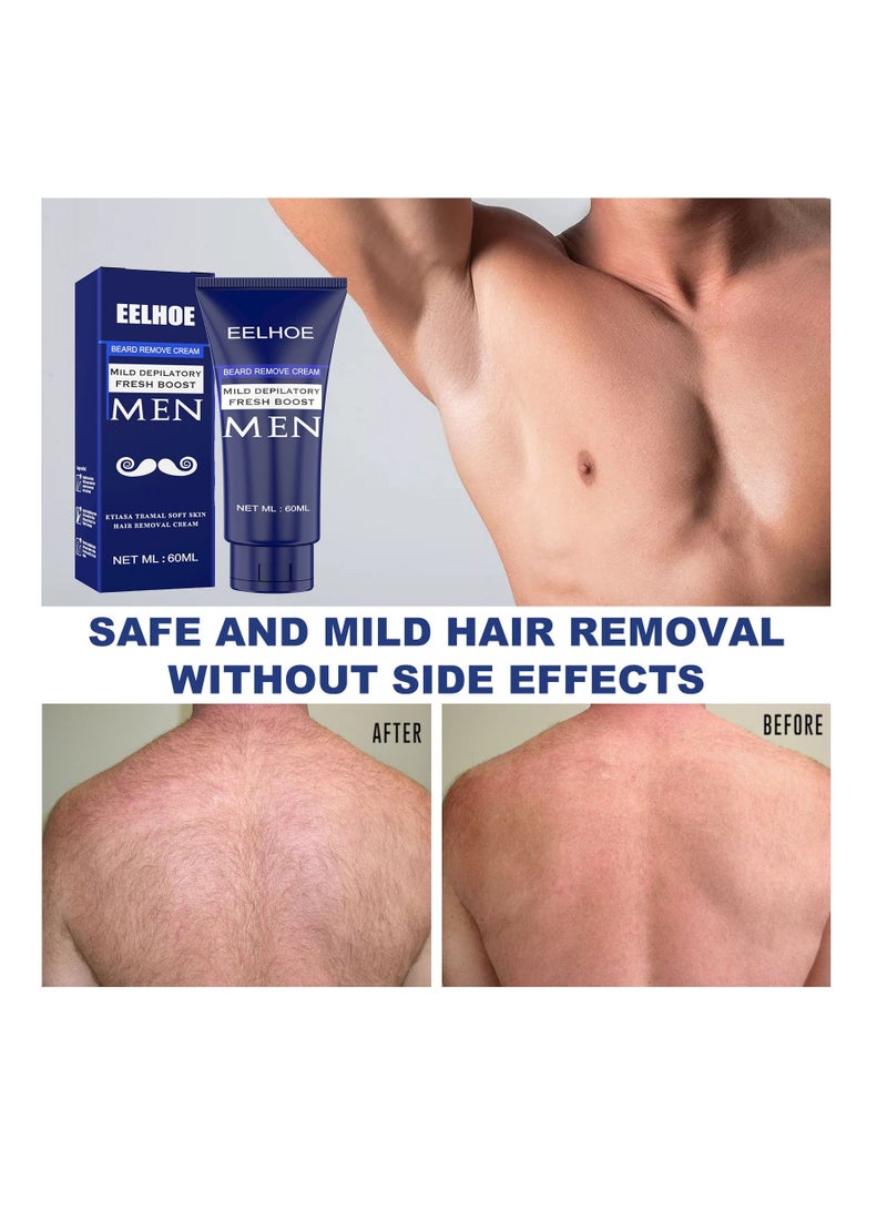 EELHOE Mild and Non-irritating Chest Hair and Beard Hair Removal Cream For Men - Image 3