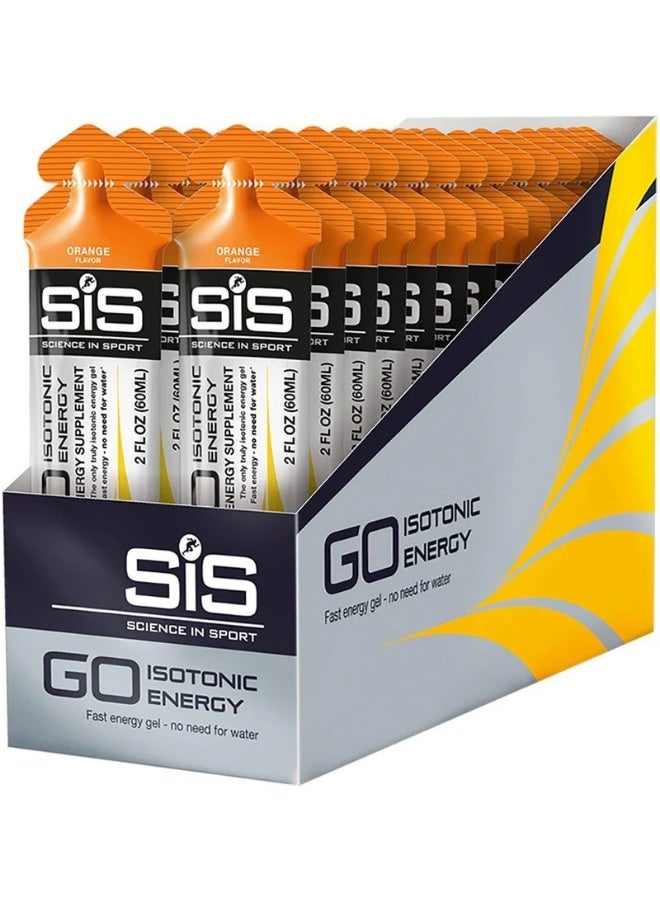 Science in Sport GO Isotonic Energy Gel Orange Box of 30 - Fast Energy Sports Gel for Endurance & Training - Image 1