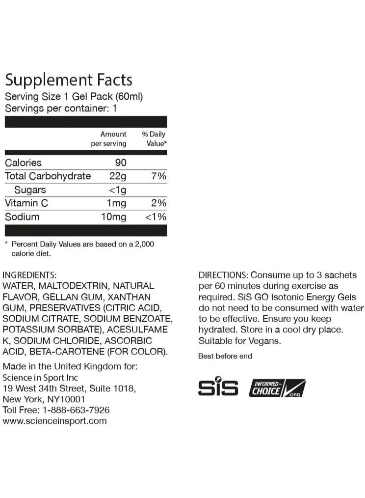 Science in Sport GO Isotonic Energy Gel Orange Box of 30 - Fast Energy Sports Gel for Endurance & Training - Image 2