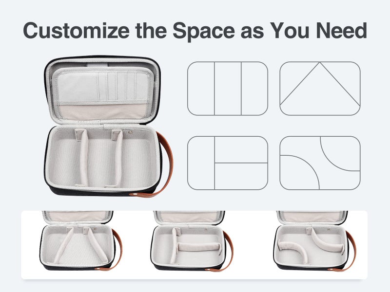 Luxtude Electronic Organizer Travel Case, Portable Tech Organizers, Hard Shell Zipper Case for Electronics, Travel Essentials, Black (External Size 8.5 x 5.9 x 2.5 Inch) - Image 3