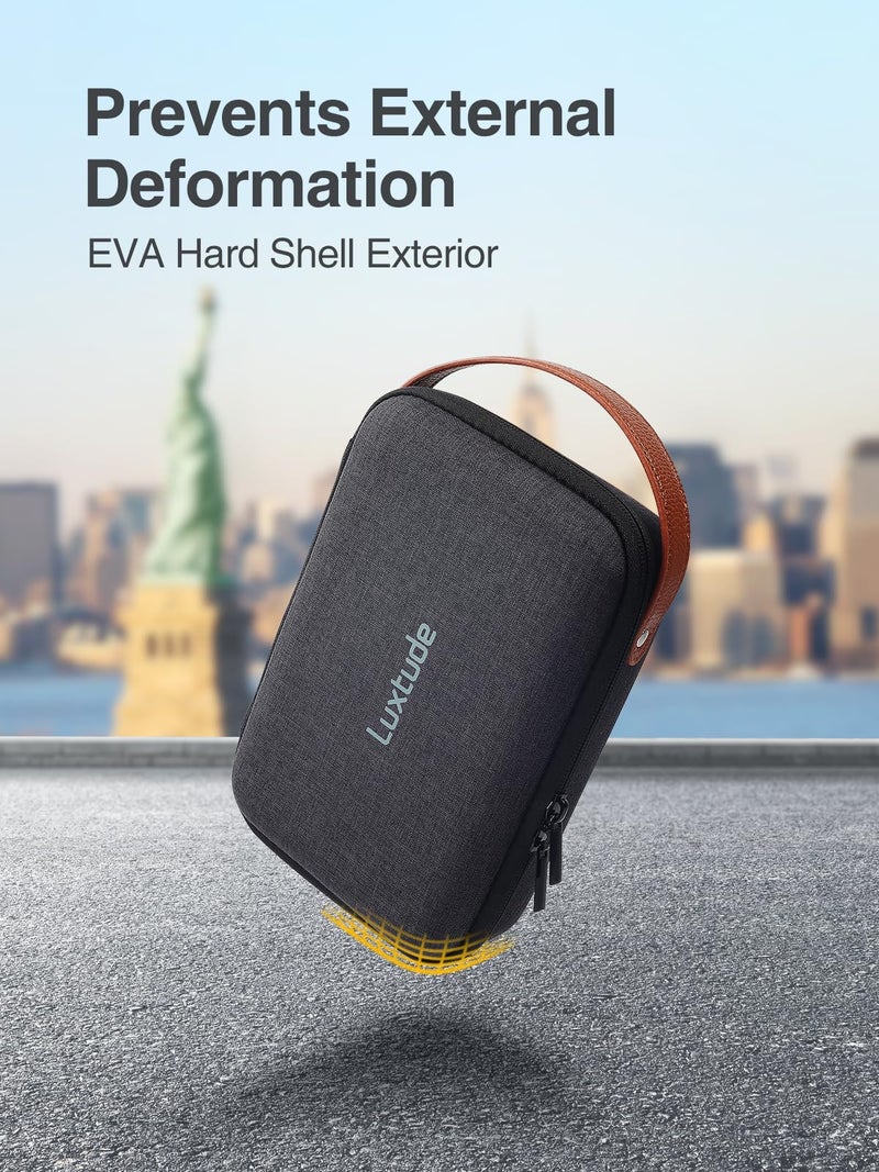 Luxtude Electronic Organizer Travel Case, Portable Tech Organizers, Hard Shell Zipper Case for Electronics, Travel Essentials, Black (External Size 8.5 x 5.9 x 2.5 Inch) - Image 5