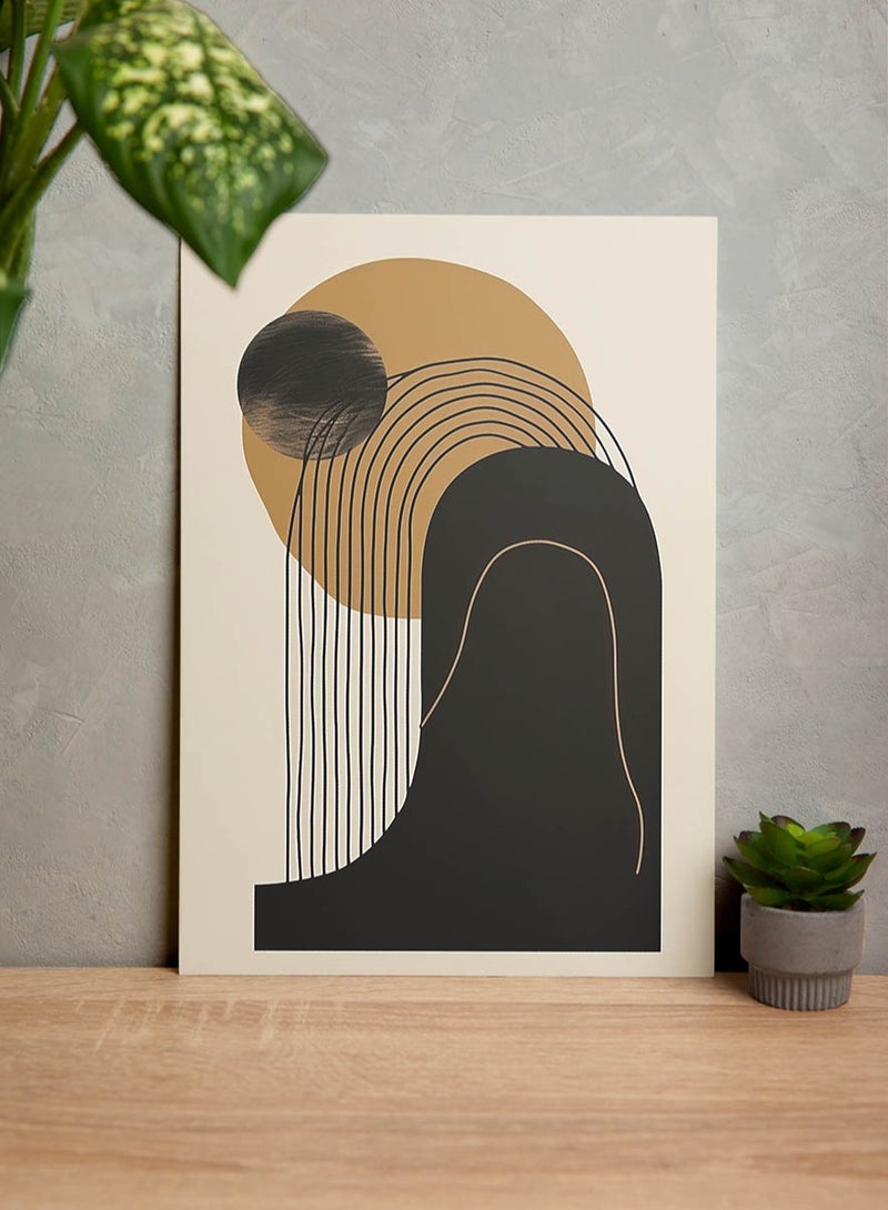 مودكلاس لوحة جدارية تصميم تجريدي بإطار خشبي - Image 2