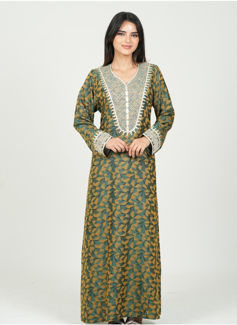 AL BENT AL SHARQIEH printed women jalabia dress 