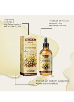 EELHOE Organic Jojoba Oil Cold Pressed 100ml, 100% Pure World Natural Jojoba Oil Vegan for Skin, Nails, Hand, Body and Face,Women's Face Moisturizing, Brightening and Firming Care, Vitamin C Oil  - Image 4